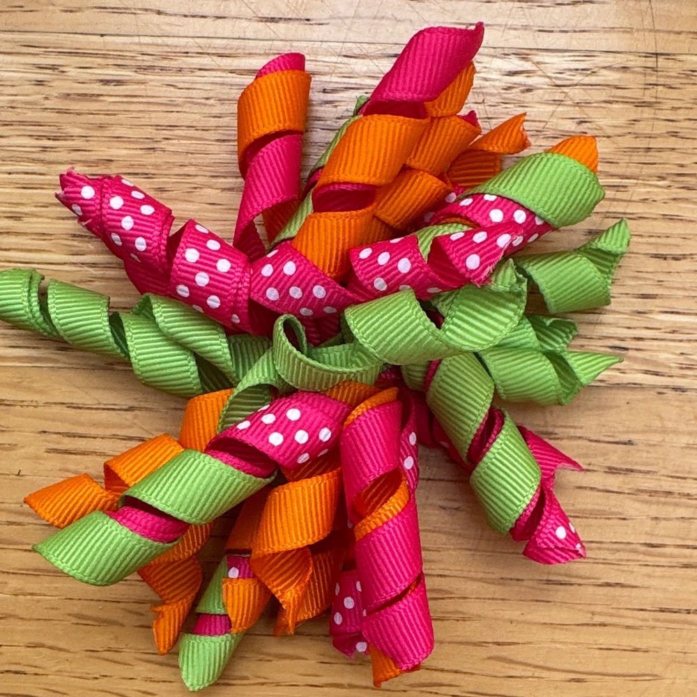 Vibrant Kids Ribbon Hair Clips Set - Picture 4 of 9